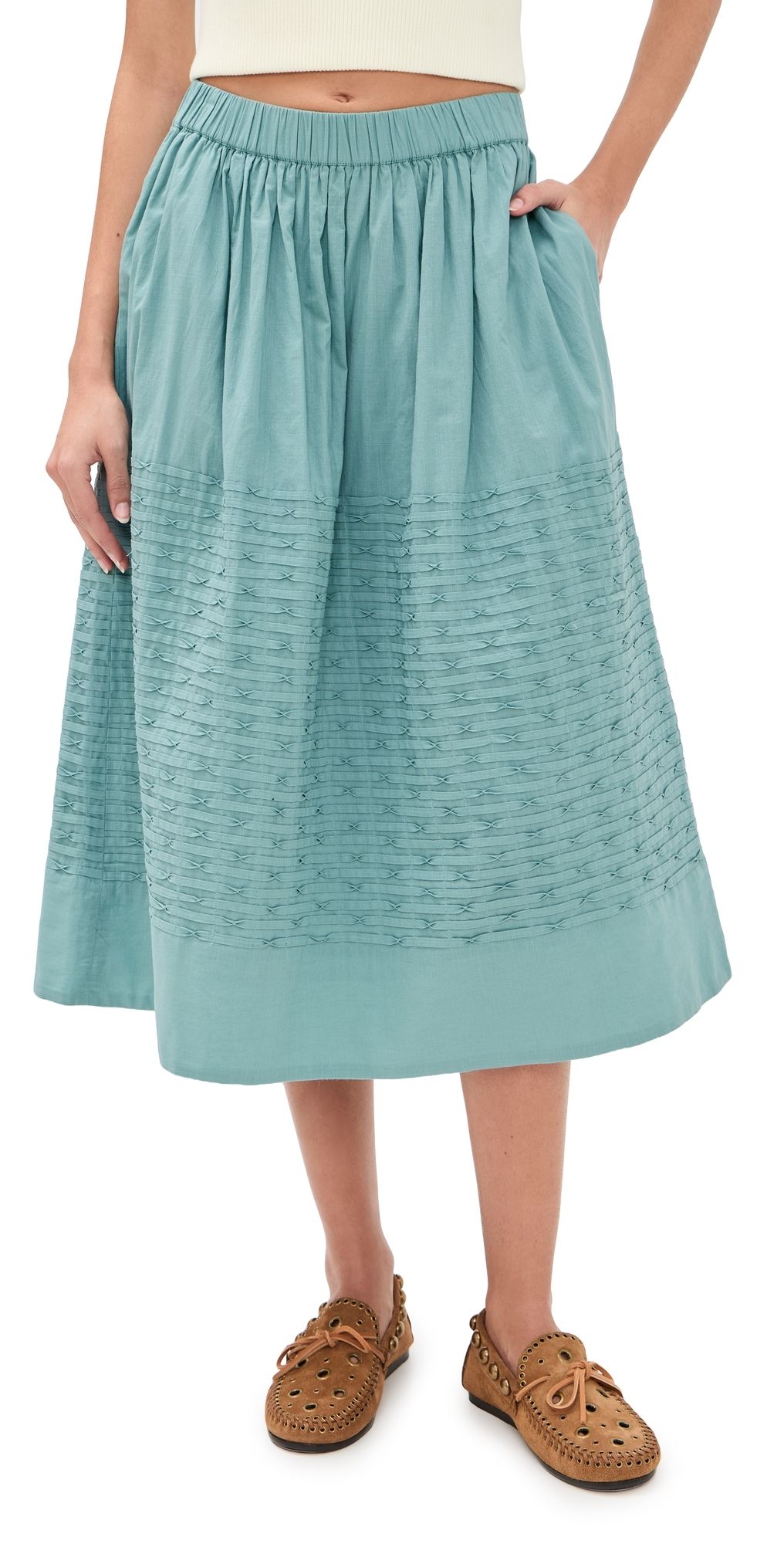 Sea Violet Ramie Skirt Blue XL