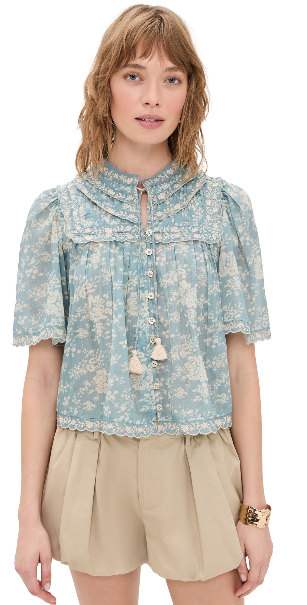 Sea Kirsten Cotton Top Sky XXS