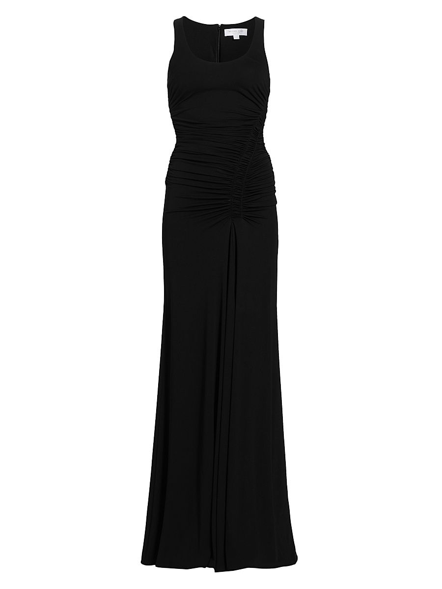 Women's Ruched Matte Jersey Tank Gown - Black - Size 10