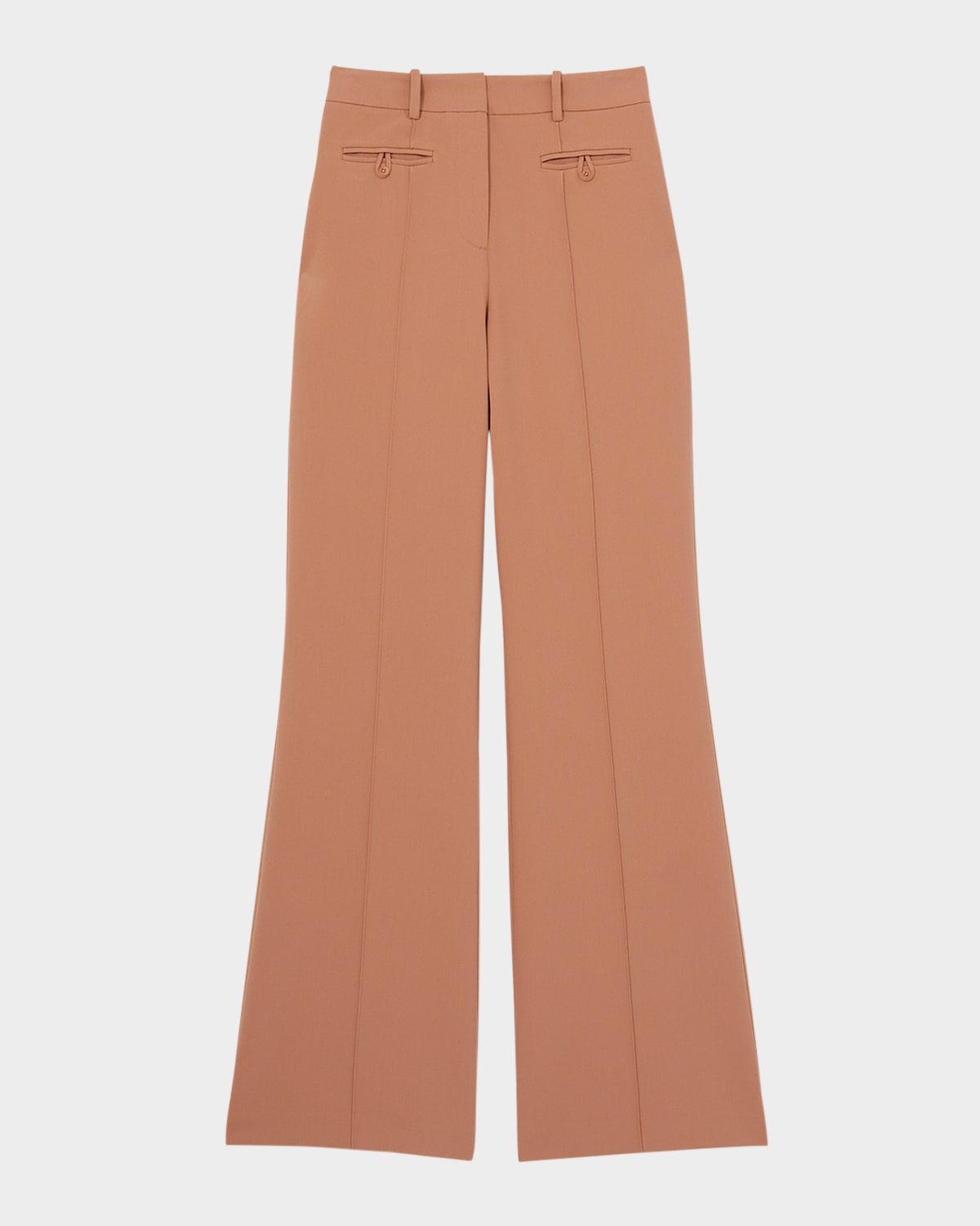 Abbey Pintuck Flare-Leg Trousers