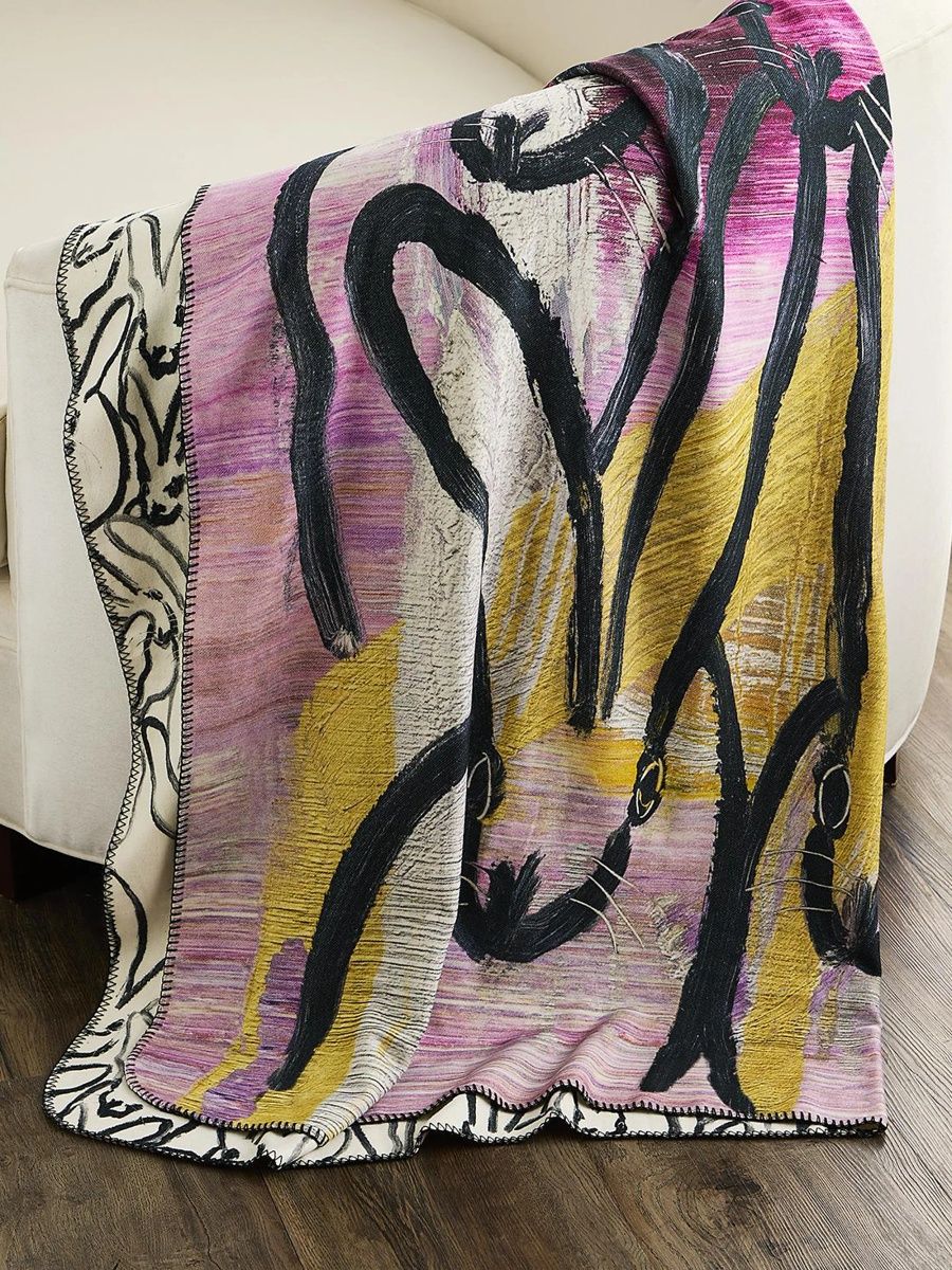 Hunt Slonem Best Bunnies Throw Blanket - Multi