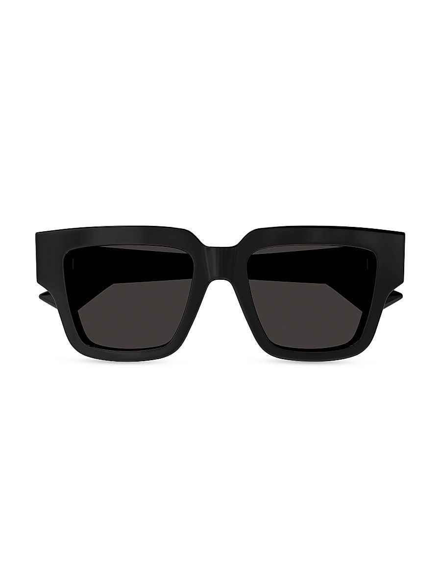 Women's Nude Triangle 52MM Rectangular Sunglasses - Black Dark Grey