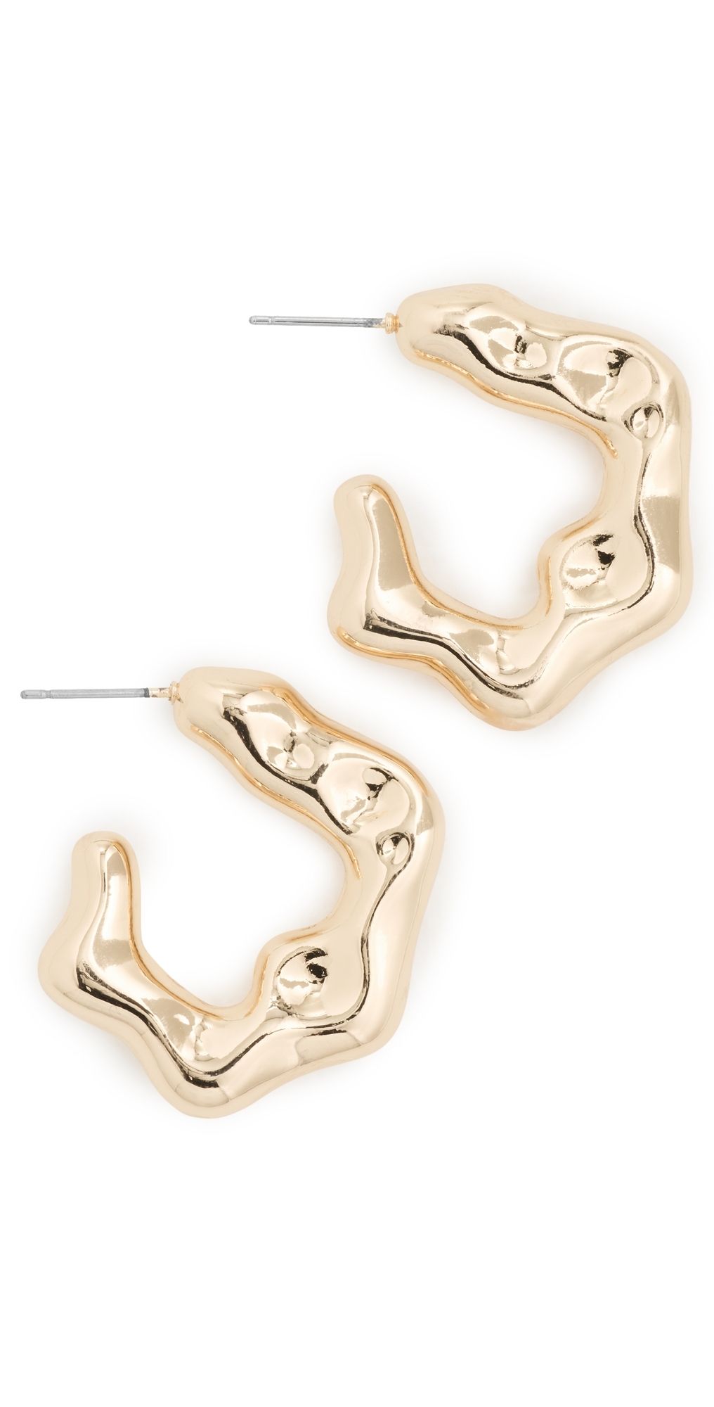 Ettika Bubble Wave Hoop Earrings Gold One Size