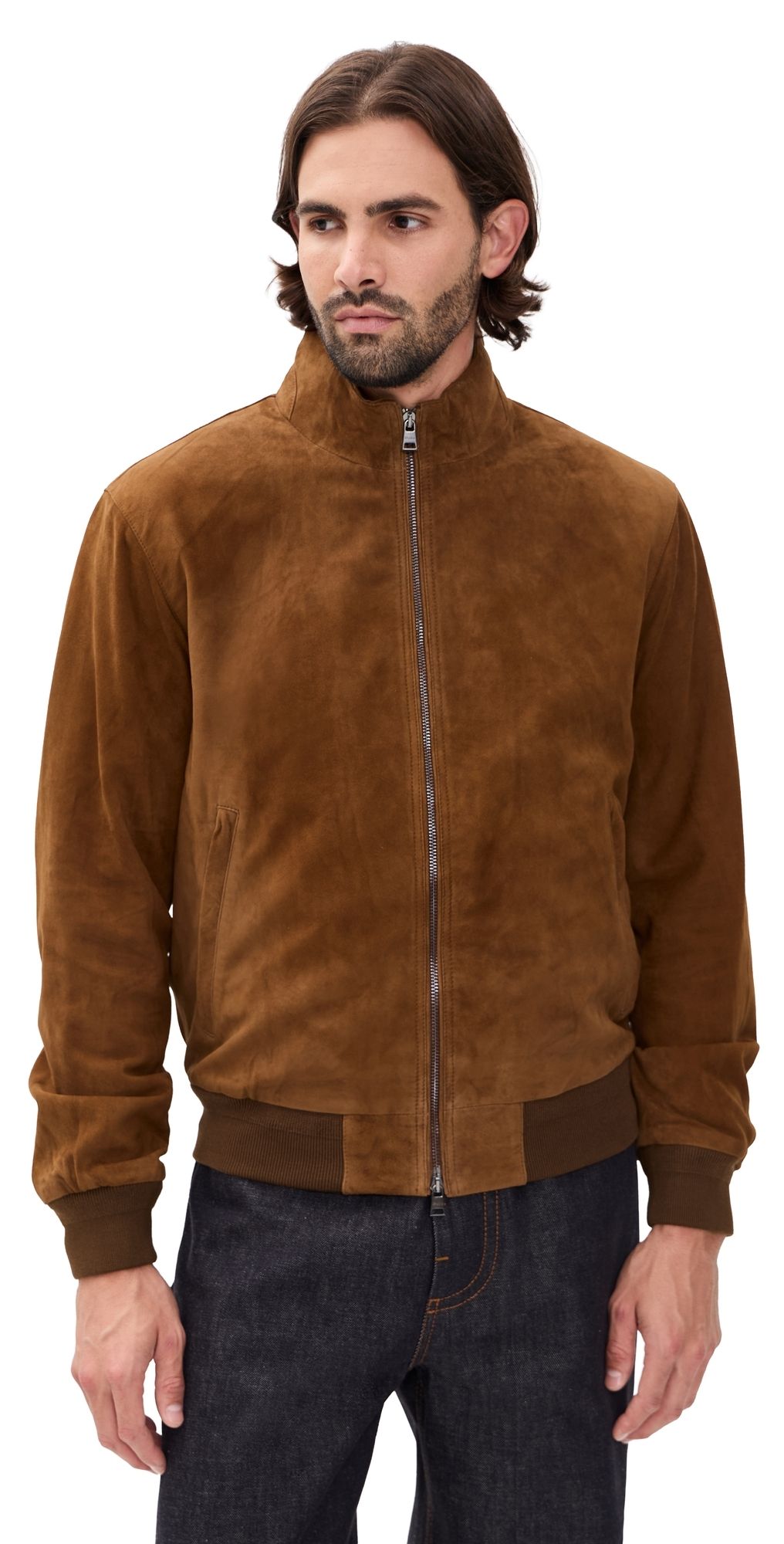 Polo Ralph Lauren Suede Bomber Jacket Pale Russet X S