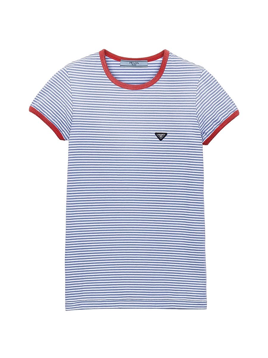 Women's Striped Jersey T-Shirt - Blue - Size 0