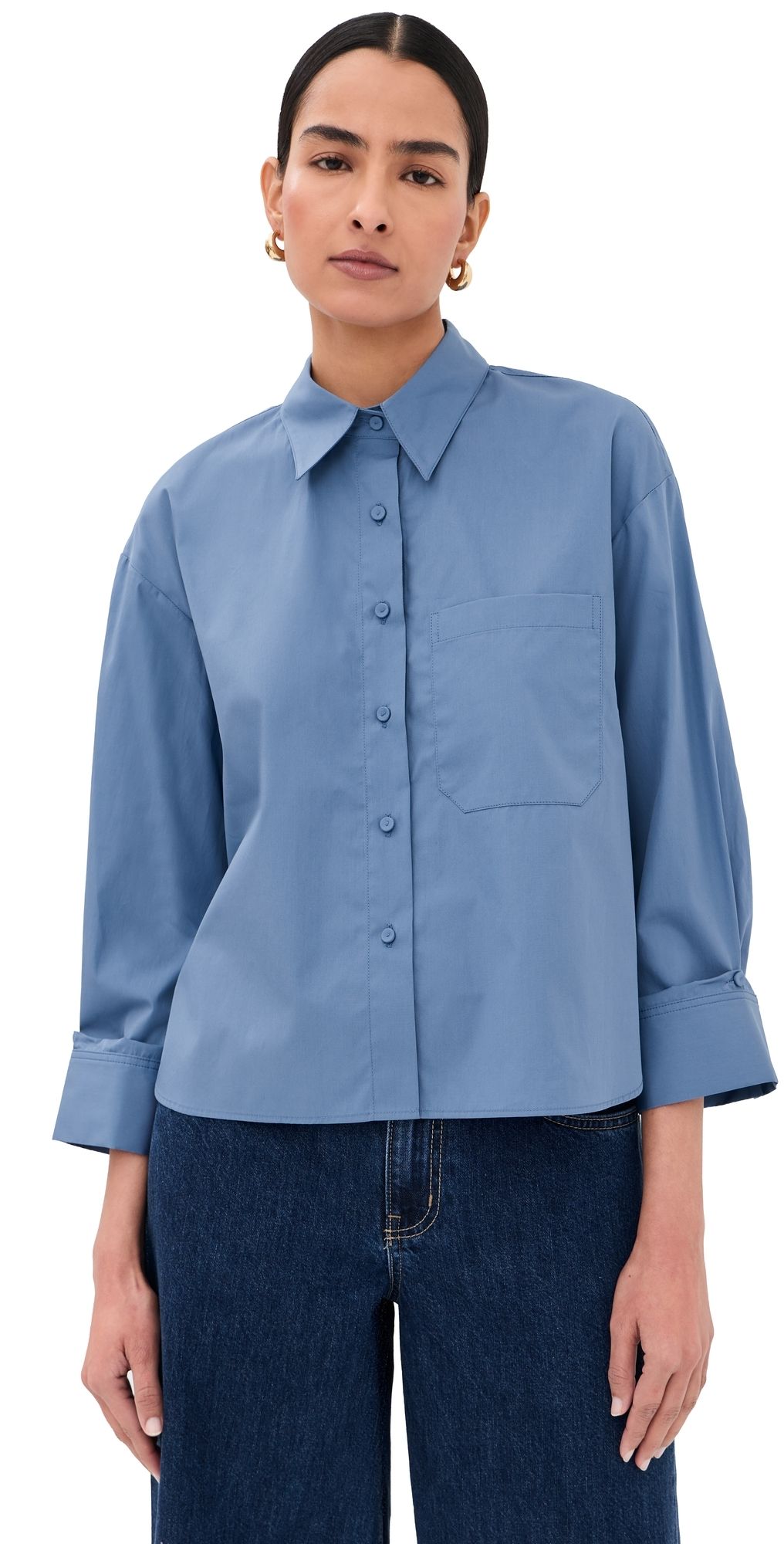 TWP J. D. Button Down Shirt Country Blue S