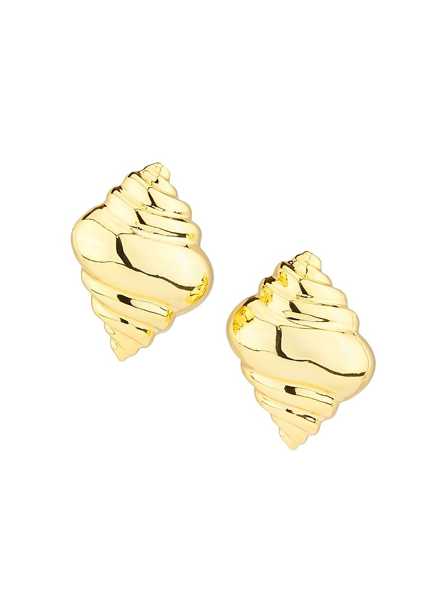 Women's Goldtone Shell Clip-On Earrings - Gold