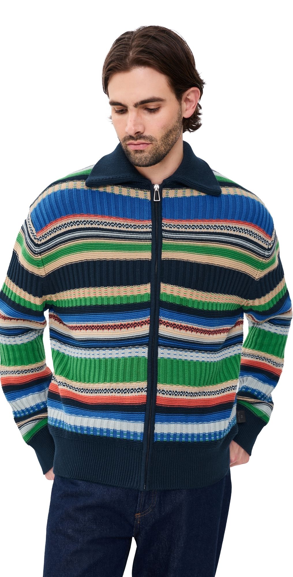 PS Paul Smith Mens Cardigan Zip Thru Multi Coloured L