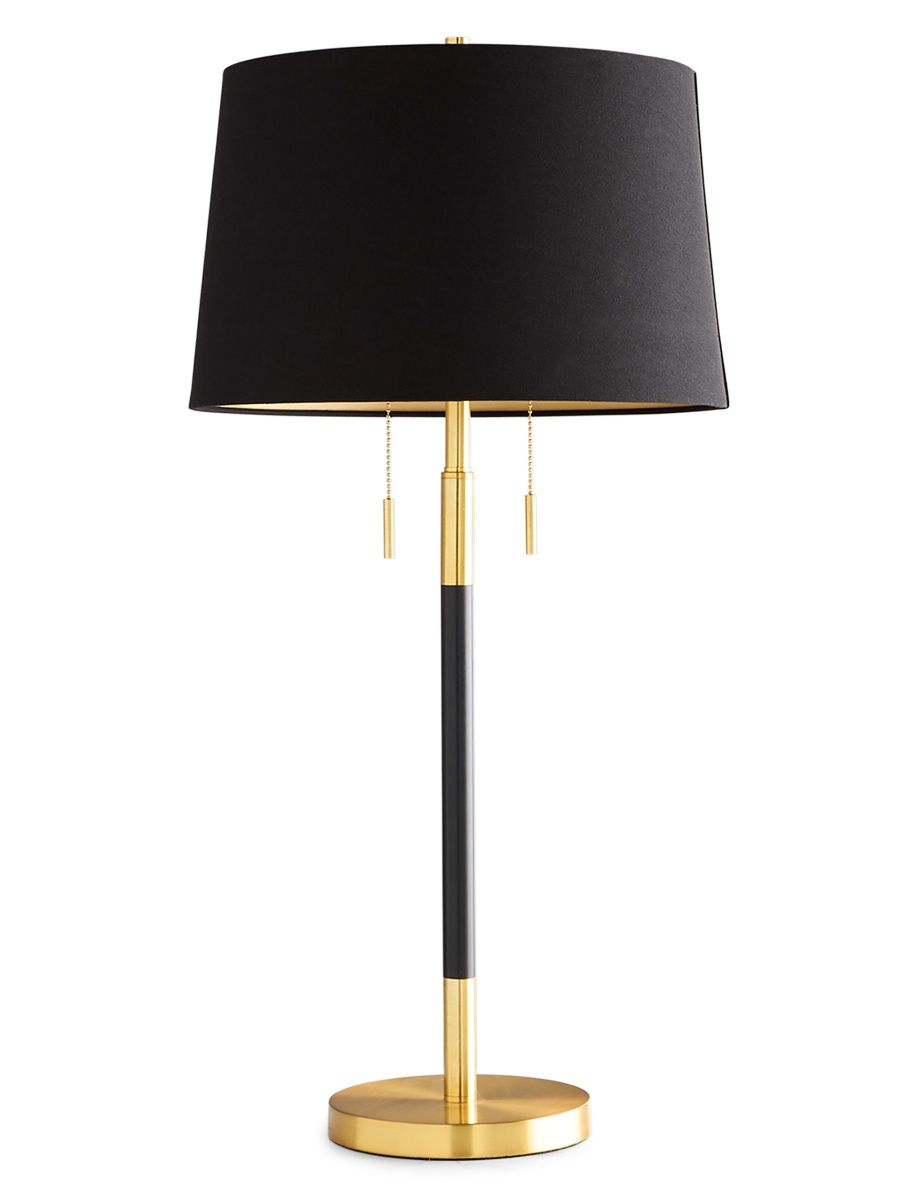 Metal Two-Light Table Lamp - Black