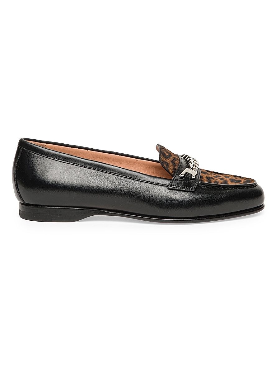 Women's Leather Bit Loafers - Black - Size 10