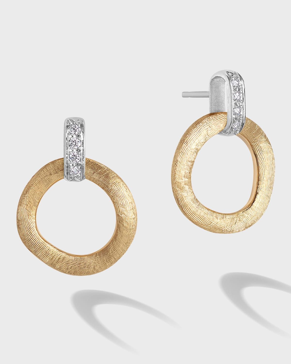 18k Jaipur Yellow Gold Medium Stud Drop Earrings