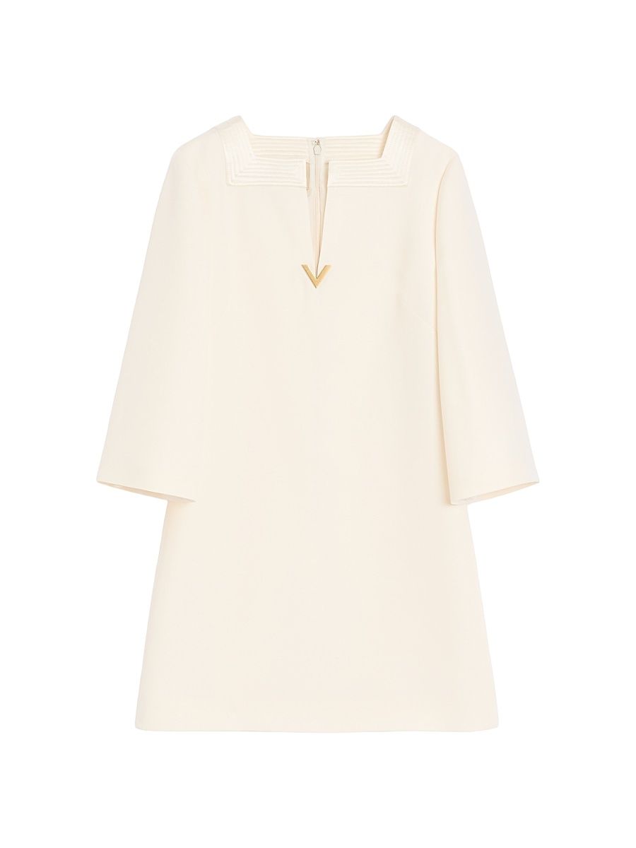 Women's Crepe Couture Short Dress - Ivory - Size 0