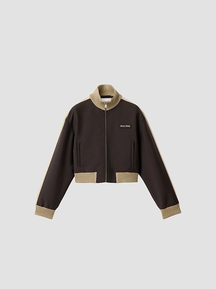 Women's Kid Mohair Blouson Jacket - Brown - Size 8