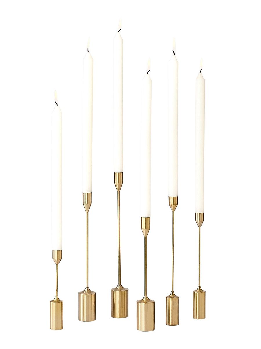 Taper 6-Piece Candle Holder Set - Gold