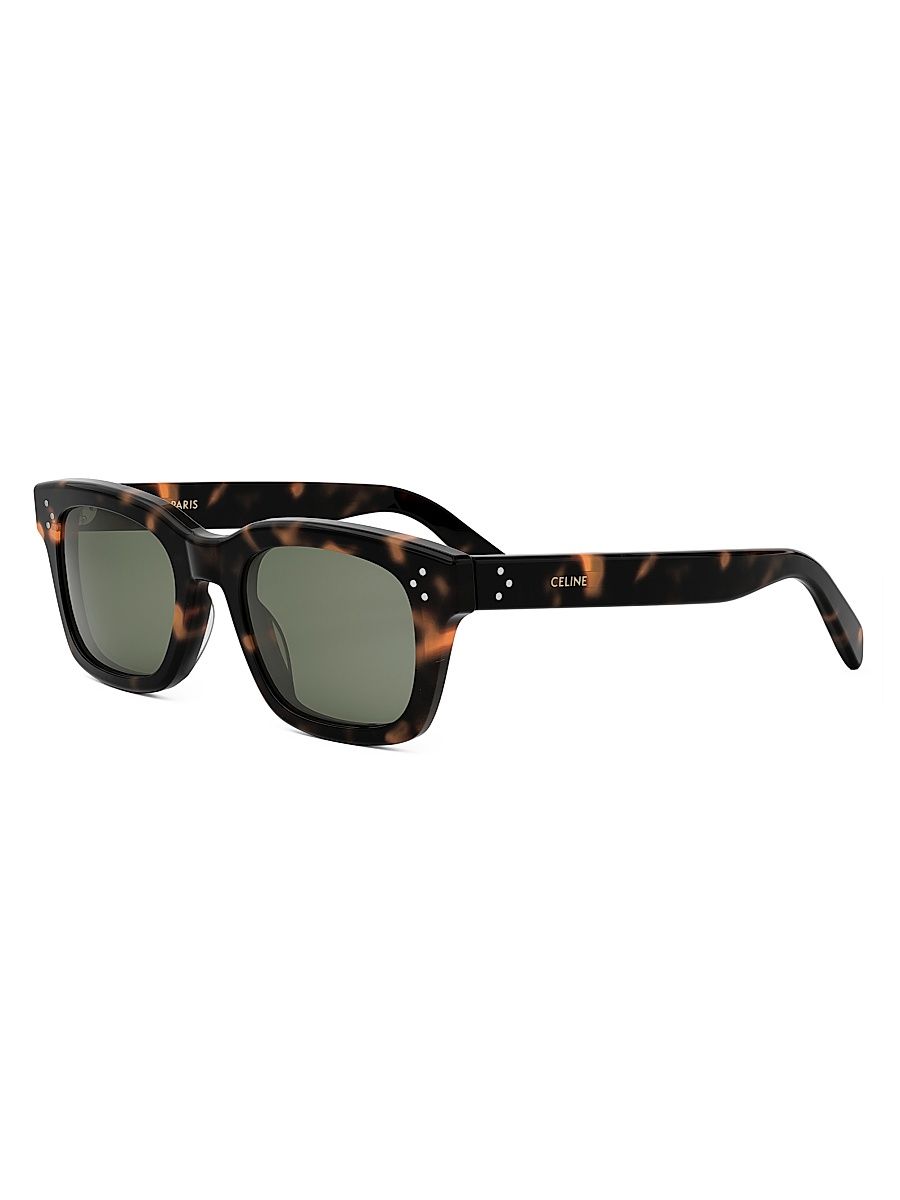 Men's 3 Dots 51mm Geometric Sunglasses - Dark Havana Green
