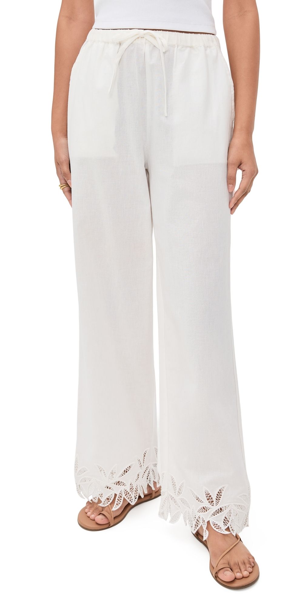 RAILS Emmie Pants White Palm Embroidery S