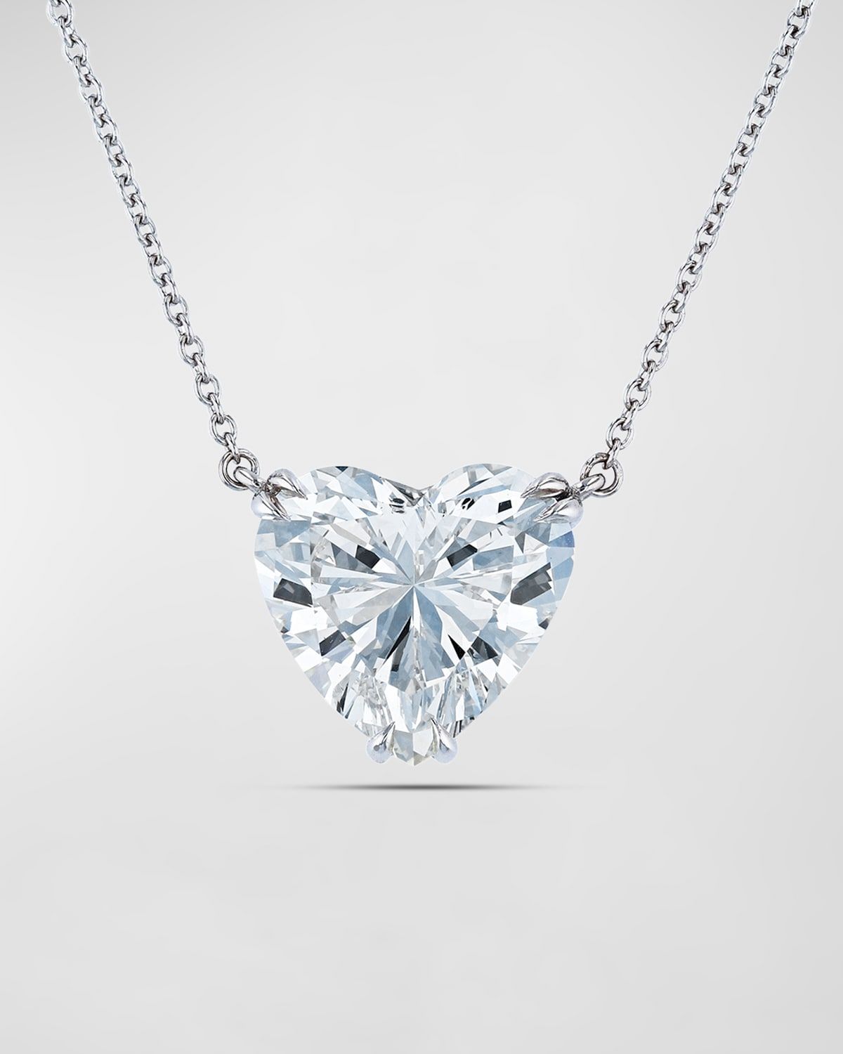 Platinum Large Floating Heart-Cut Diamond Pendant Necklace, 10.17tcw, 16"