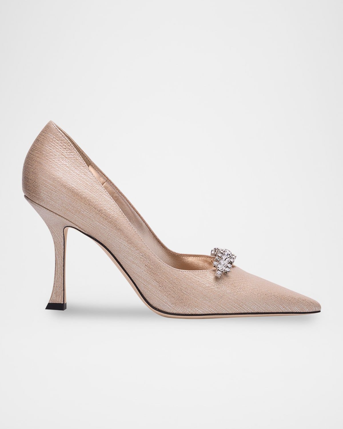 Belinda 90 Embellished Metallic Leather Pumps