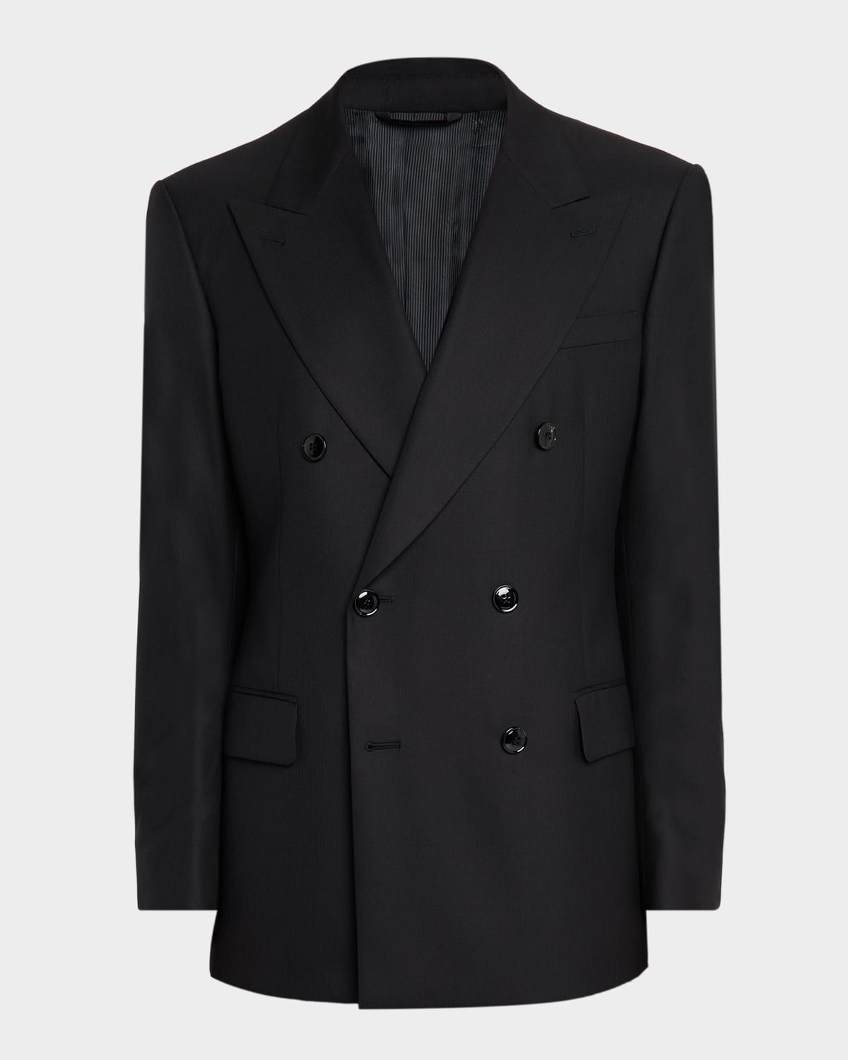 Men & apos;s Peak-Lapel Double-Breasted Blazer Jacket