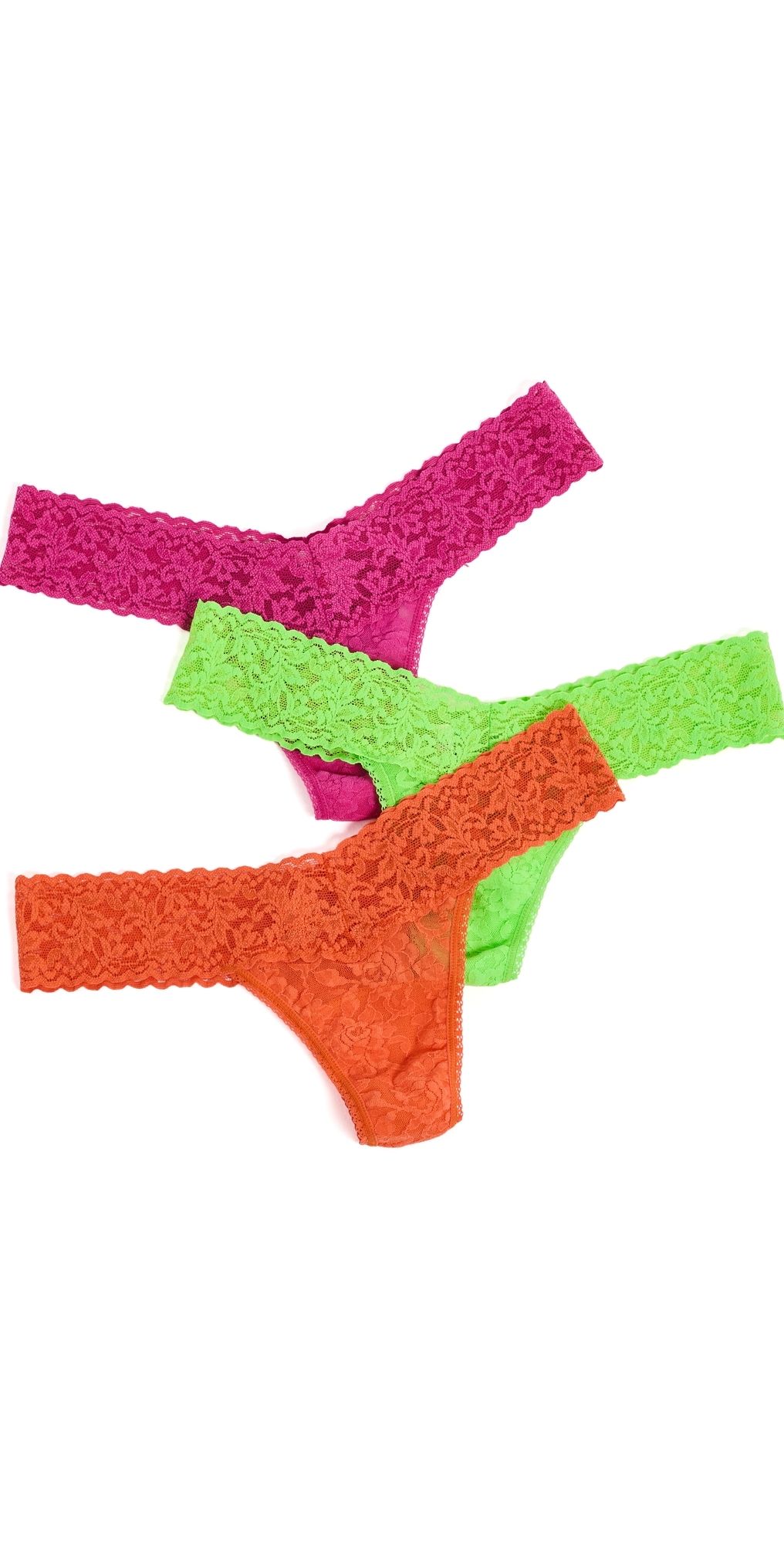Hanky Panky Signature Lace Low Rise Thong 3 Pack Icf3 One Size