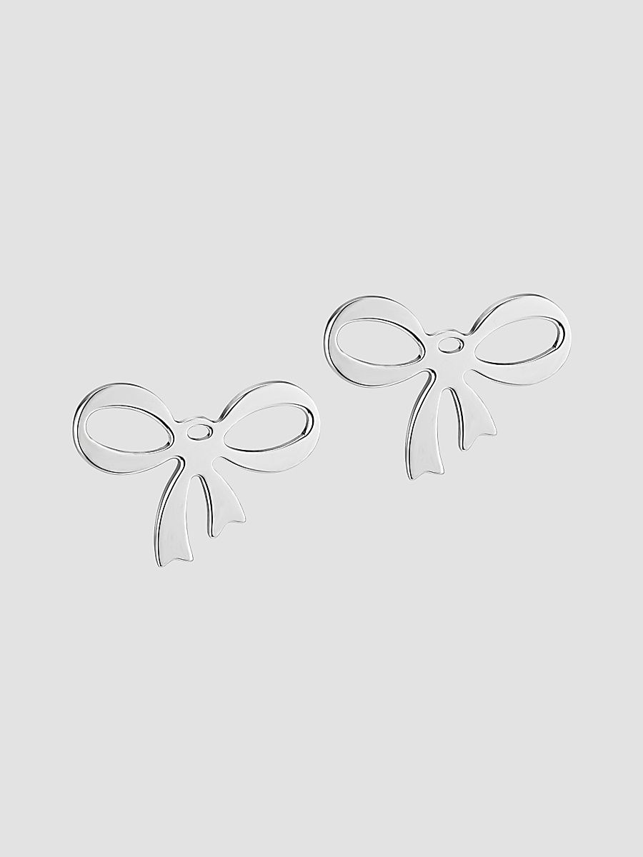 Women's Wrap Me Up Bow Studs in Sterling Silver - Silver
