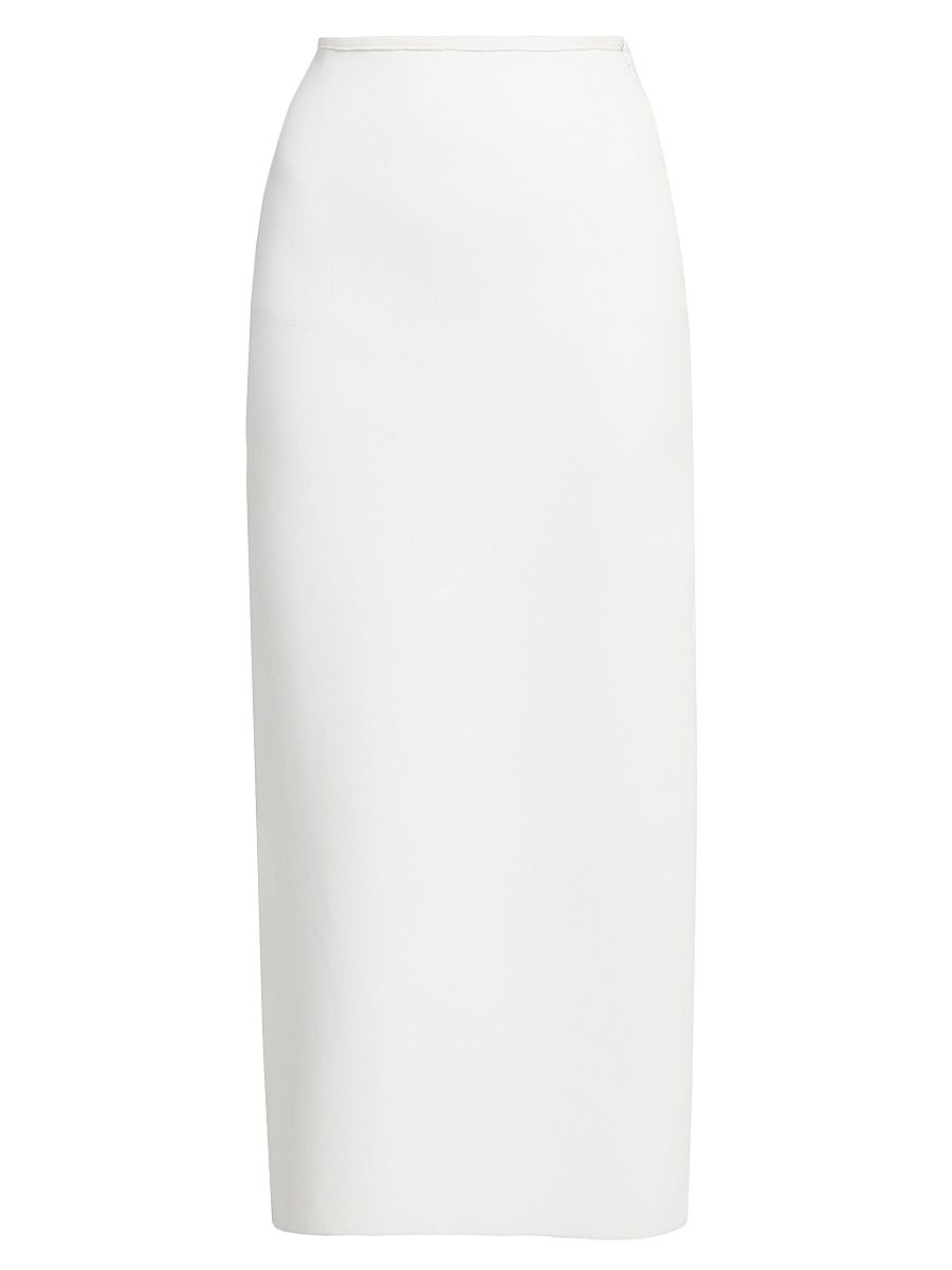 Women's Ribbed-Knit Midi-Skirt - Coconut - Size 2