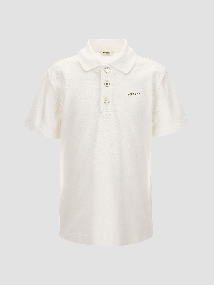 Little Boy's & Boy's Logo Piqué Polo Shirt - White - Size 10
