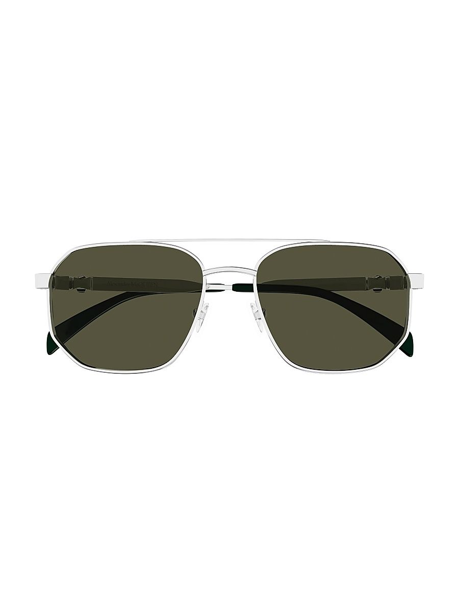 Men's Floating Skull Metal AM0458S 58MM Navigator Sunglasses - Silver Grey