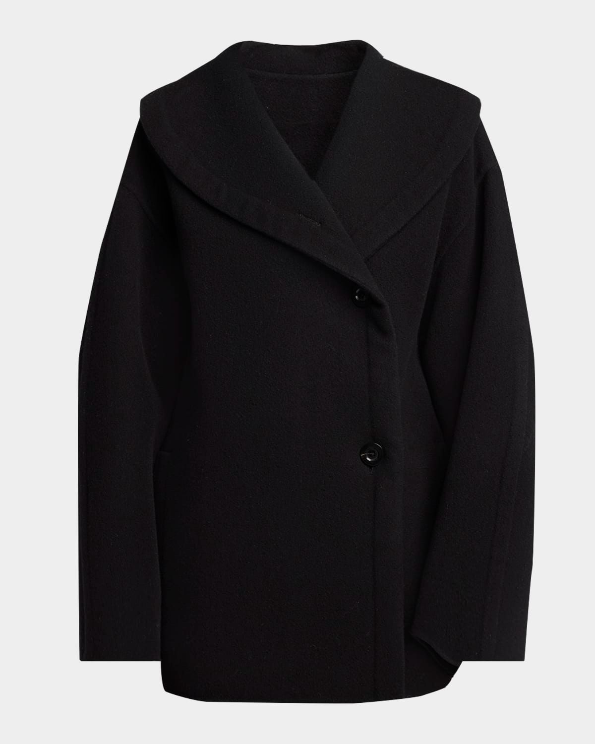 Temur Double-Breasted Wool Shawl-Collar Coat