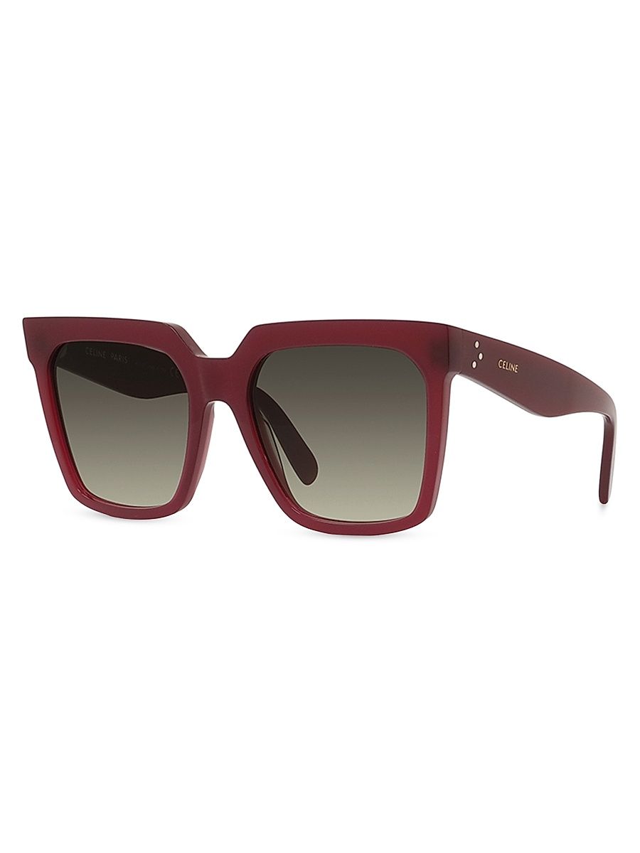Women's 55MM Oversized Square Sunglasses - Shiny Bordeaux