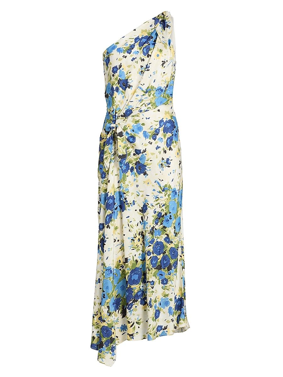 Women's Elia Floral One-Shoulder Midi-Dress - Butter Capri Multi - Size 14