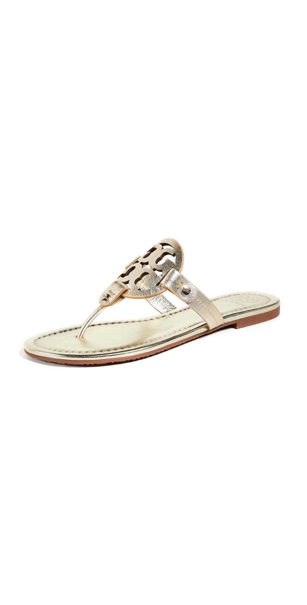 Tory Burch Miller Thong Sandals Spark Gold 10