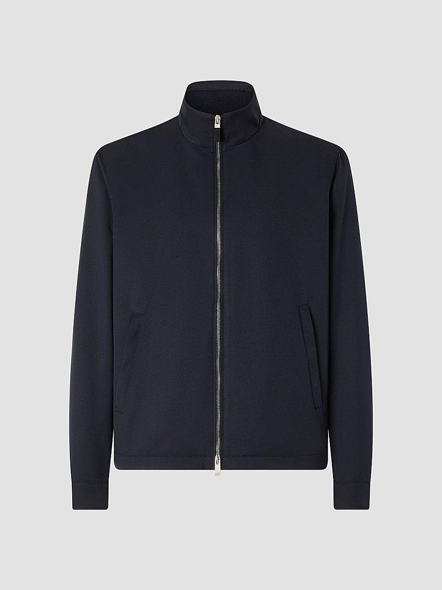Men's Microfiber Motorin 100CC Blouson Jacket - Navy Blue - Size 48