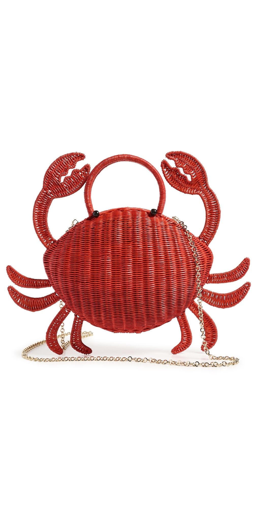 Serpui Matteo Crab Wicker Clutch Red One Size