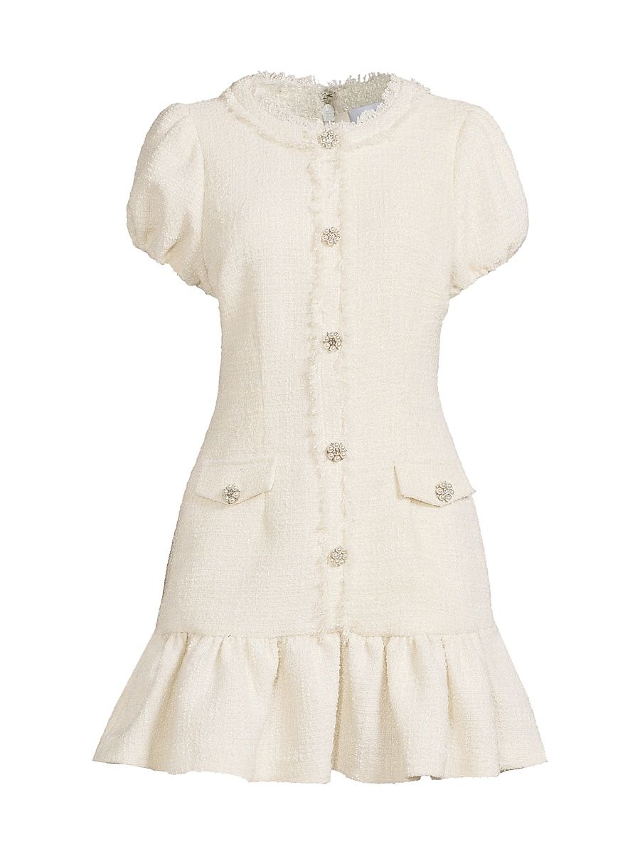 Women's Drop 11 Seraphine Tweed Minidress - White - Size 14