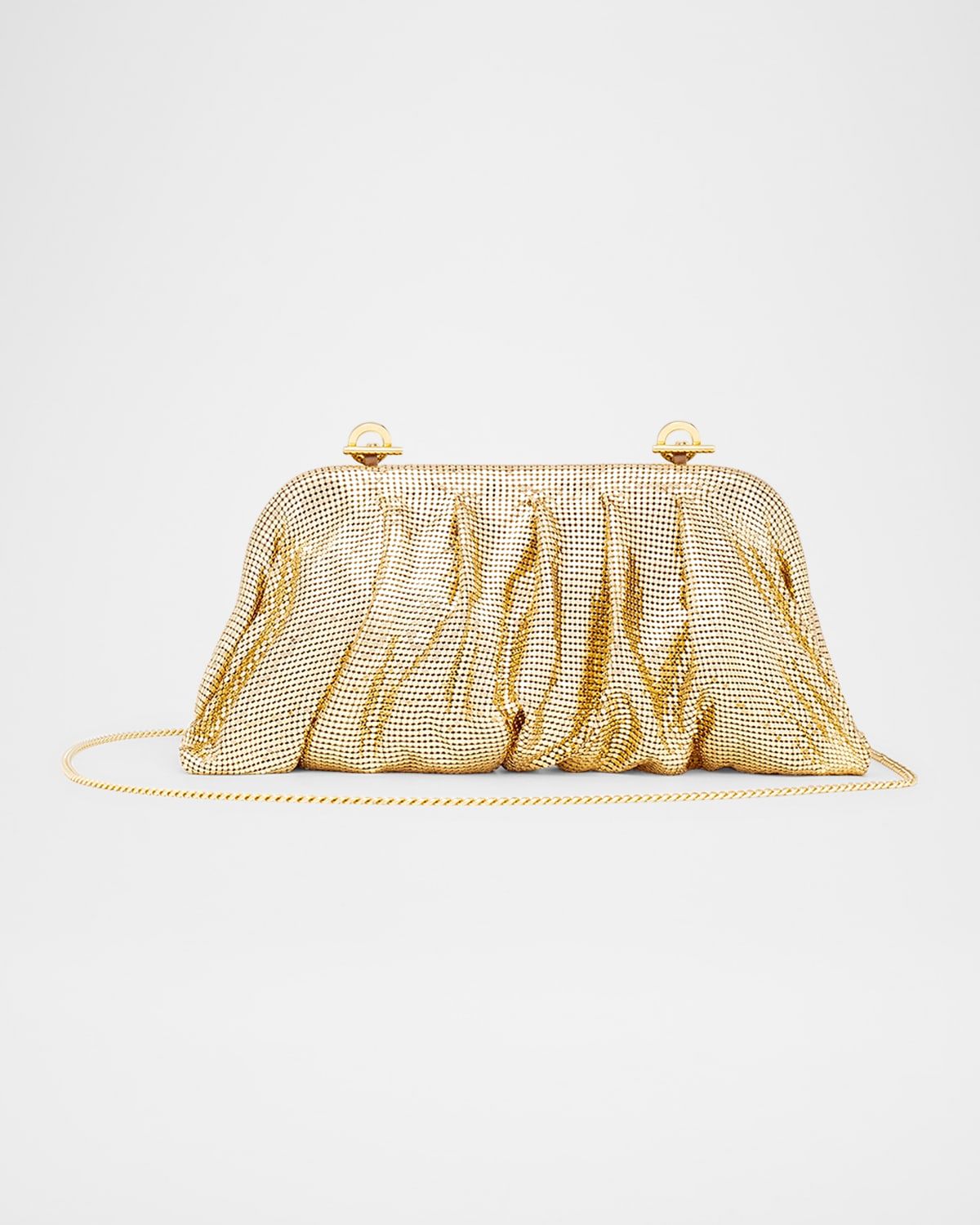 Venus La Grande Pleated Metal Mesh Clutch Bag
