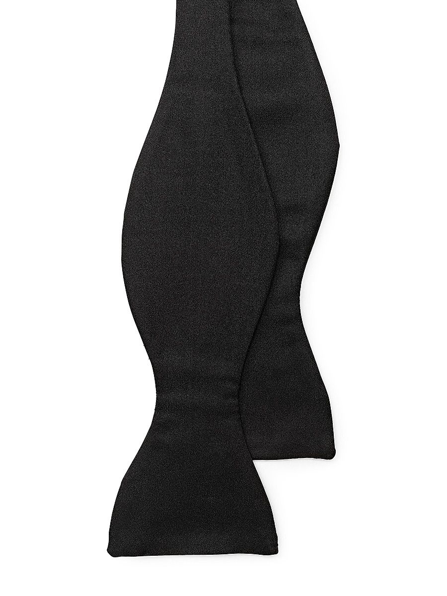 Men's Silk Satin Bow Tie - Black