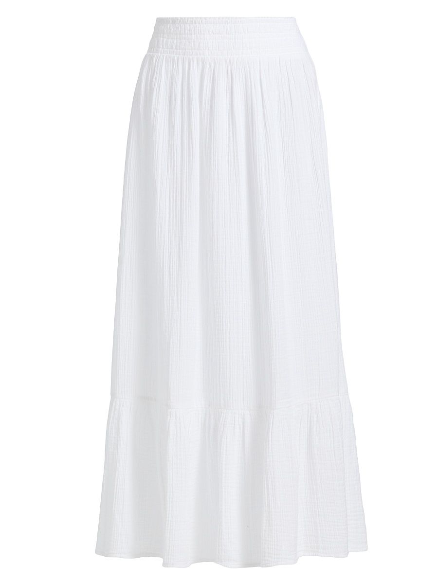 Women's Enzo Cotton Maxi Skirt - Resort White - Size XL