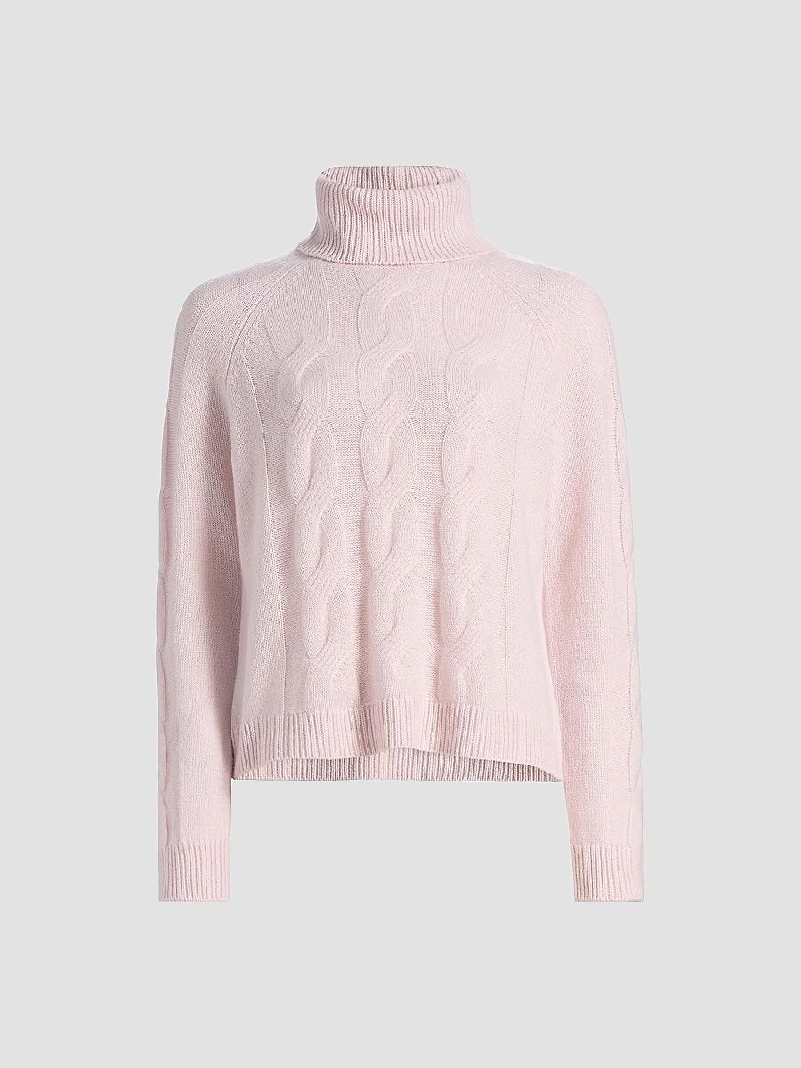 Saks Fifth Avenue Women's Turtleneck Cashmere Sweater - Pink Fresia - Size XL