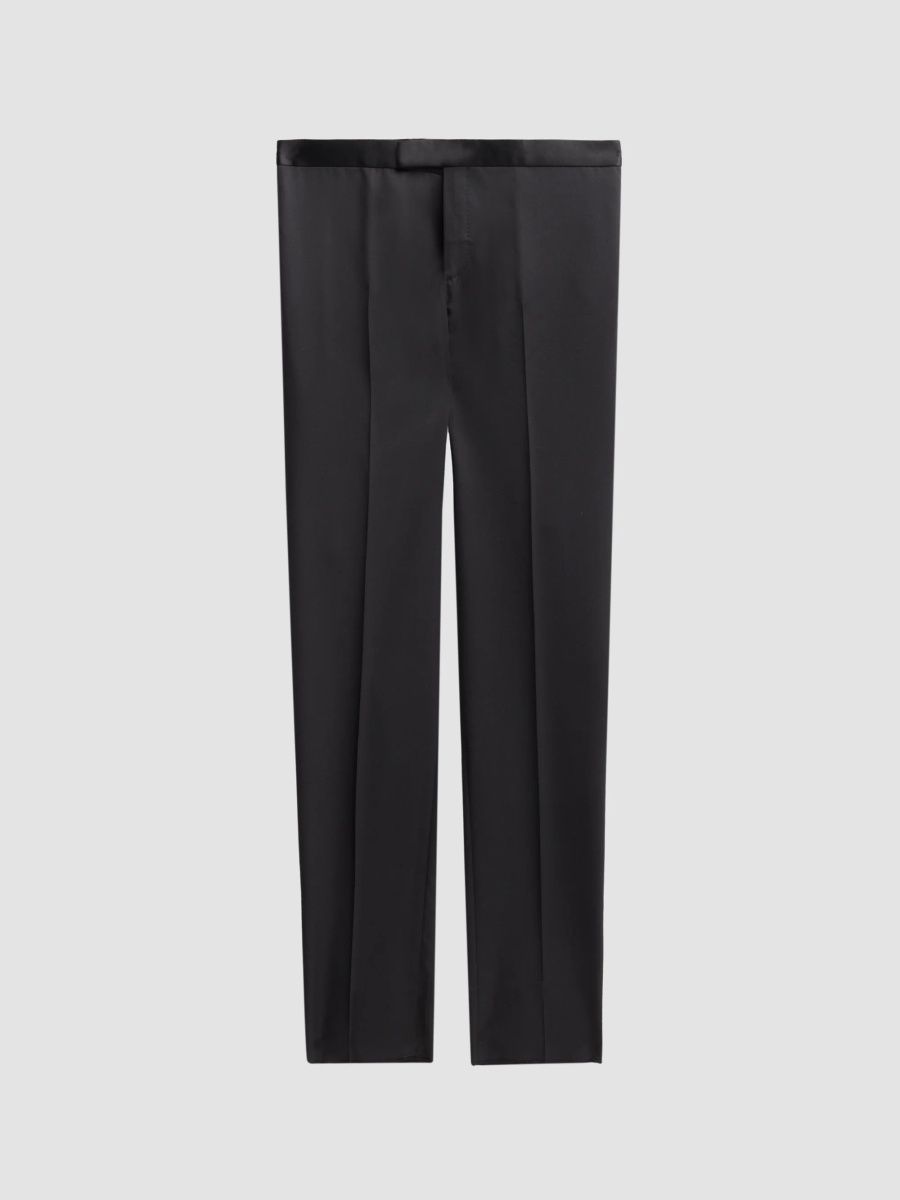 Pal Zileri Men's Satin-Stripe Wool Pants - Black - Size 32