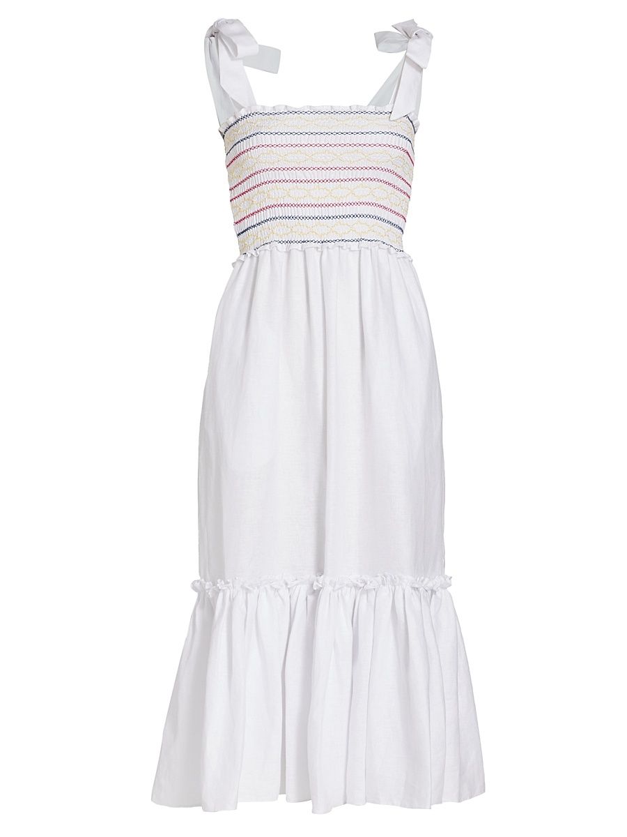 Women's Jenny Midi-Dress - Ivory With Multi Novelty Thread - Size Large