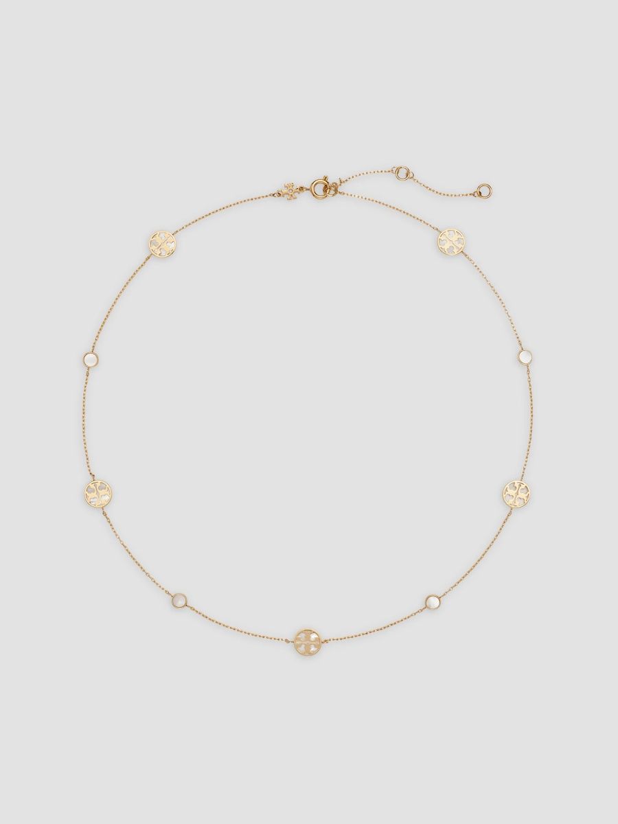 Tory Burch Women's 18K-Gold-Plated & Mother-of-Pearl Necklace - Tory Gold