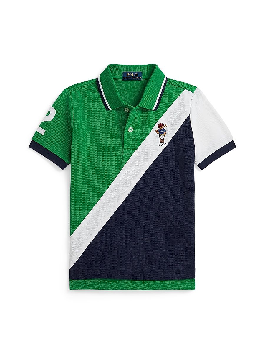 Little Boy's & Boy's Polo Bear Rugby Polo Shirt - Cruise Green - Size 14