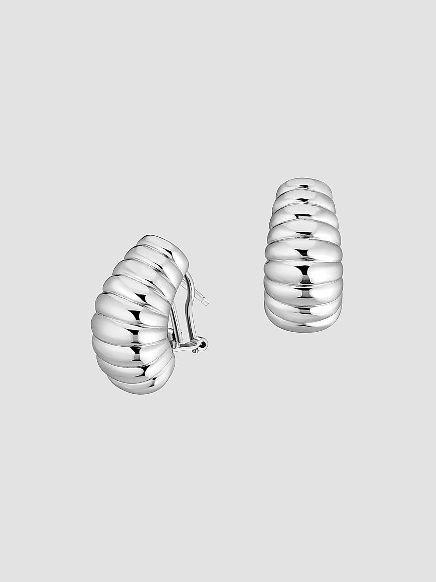 Women's Lady Finger Drop Earrings in Sterling Silver - Silver