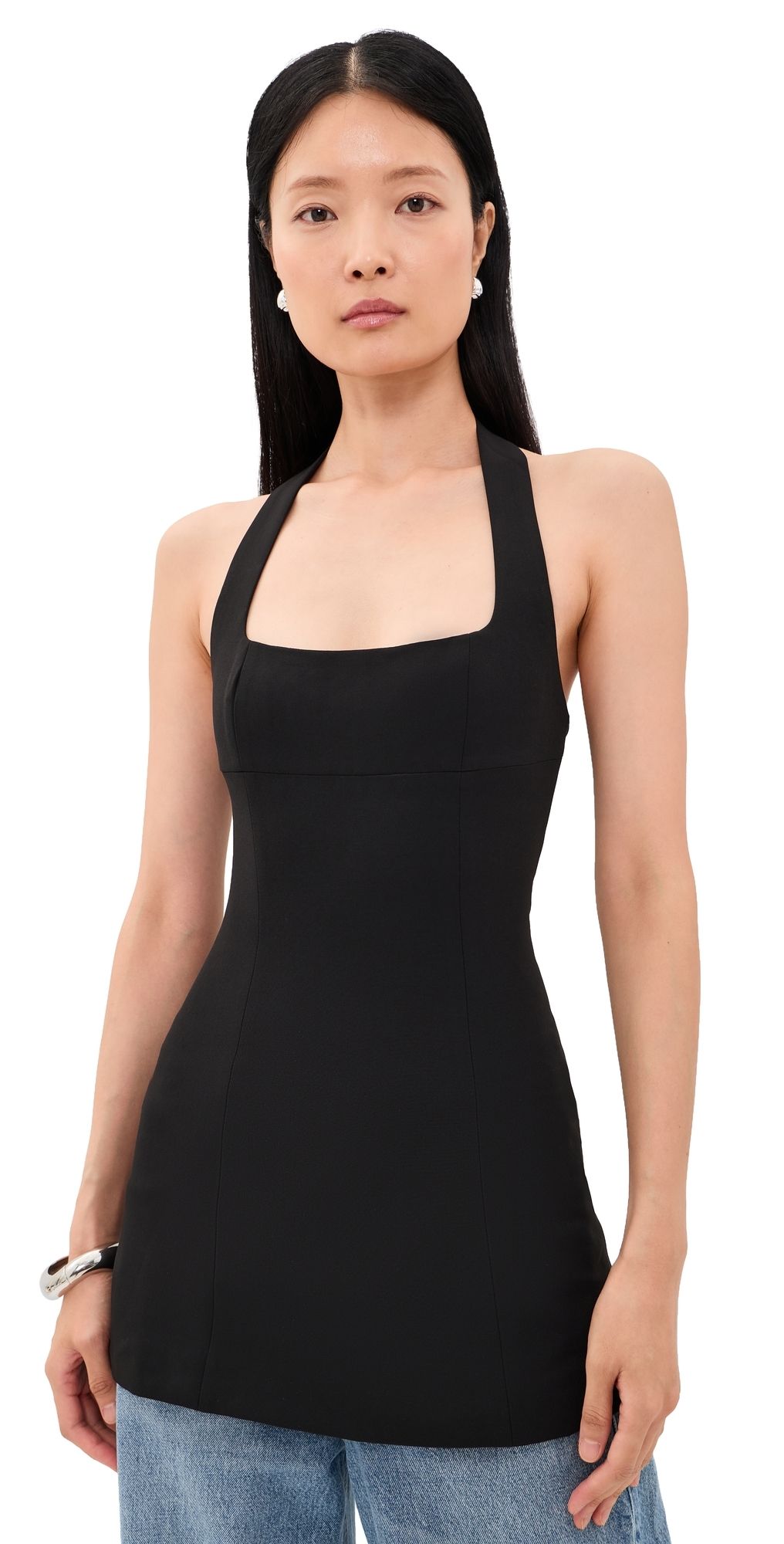 Runaway the Label Sable Halter Tailored Top Black S