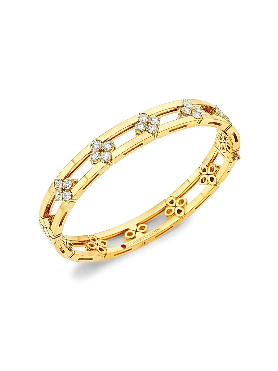 Women's Love In Verona 18K Yellow Gold & 1.75 Diamond Bangle - Yellow Gold