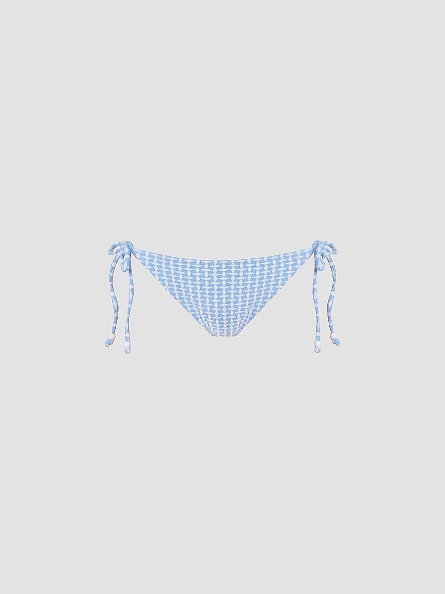 Shoshanna Women's Geo Text Triangle Bikini Bottom - Marina Optic - Size Large