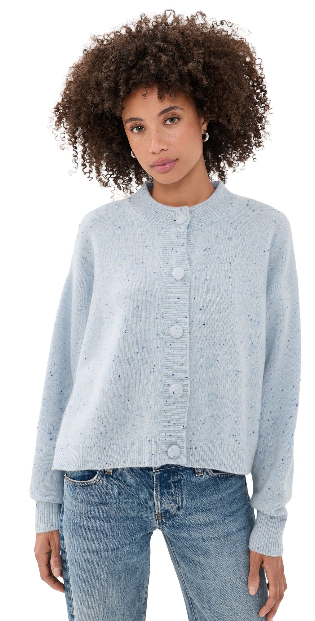 FRAME The Lightweight Fleck Cardi Light Blue S