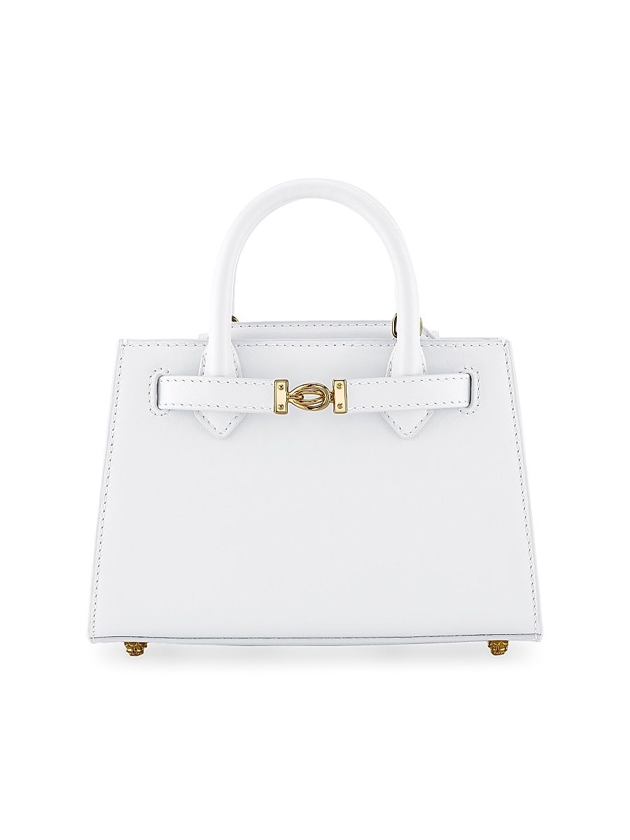 Women's Winnie Top Handle Bag Mini in Smooth Leather - Vanilla