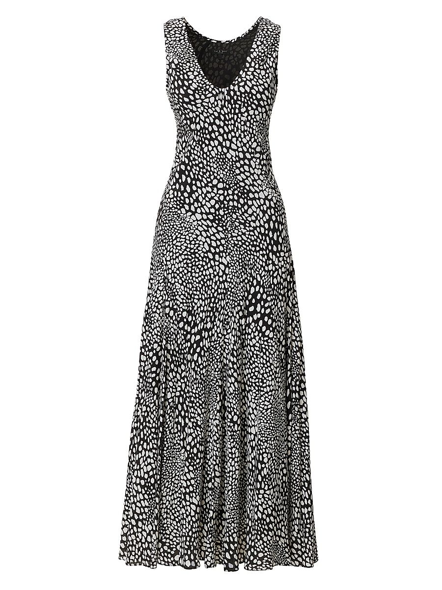 Women's Sinead Printed Maxi Dress - Black Leopard - Size 16